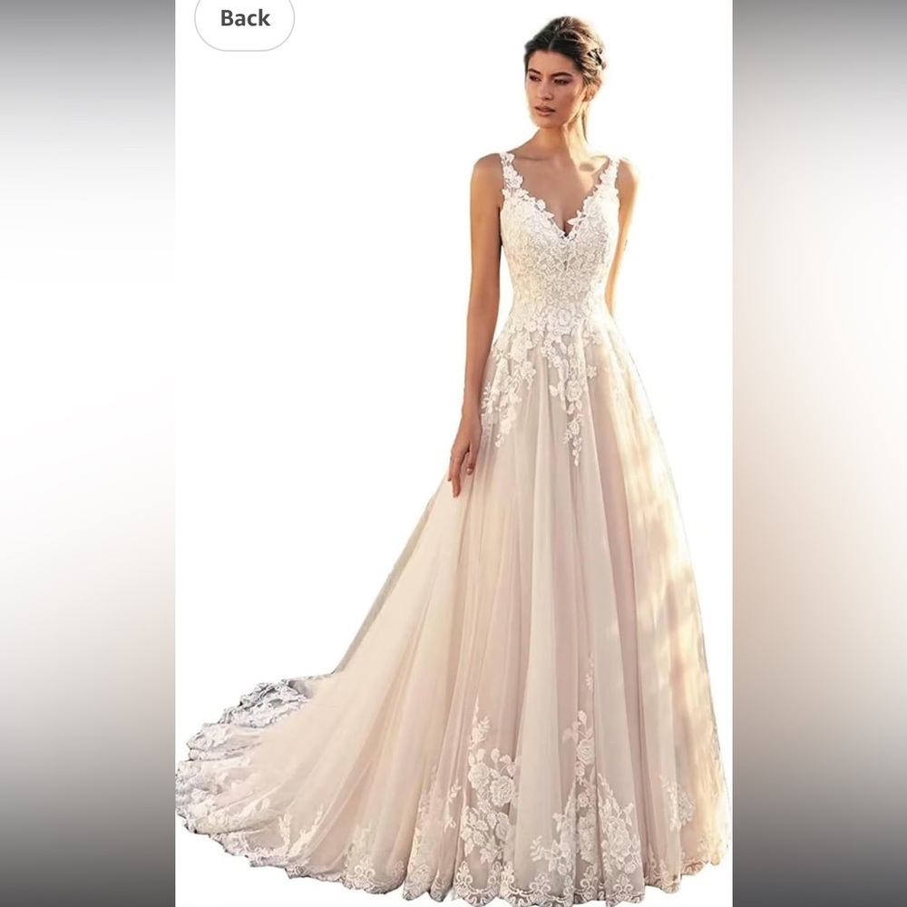 White wedding gown size 12